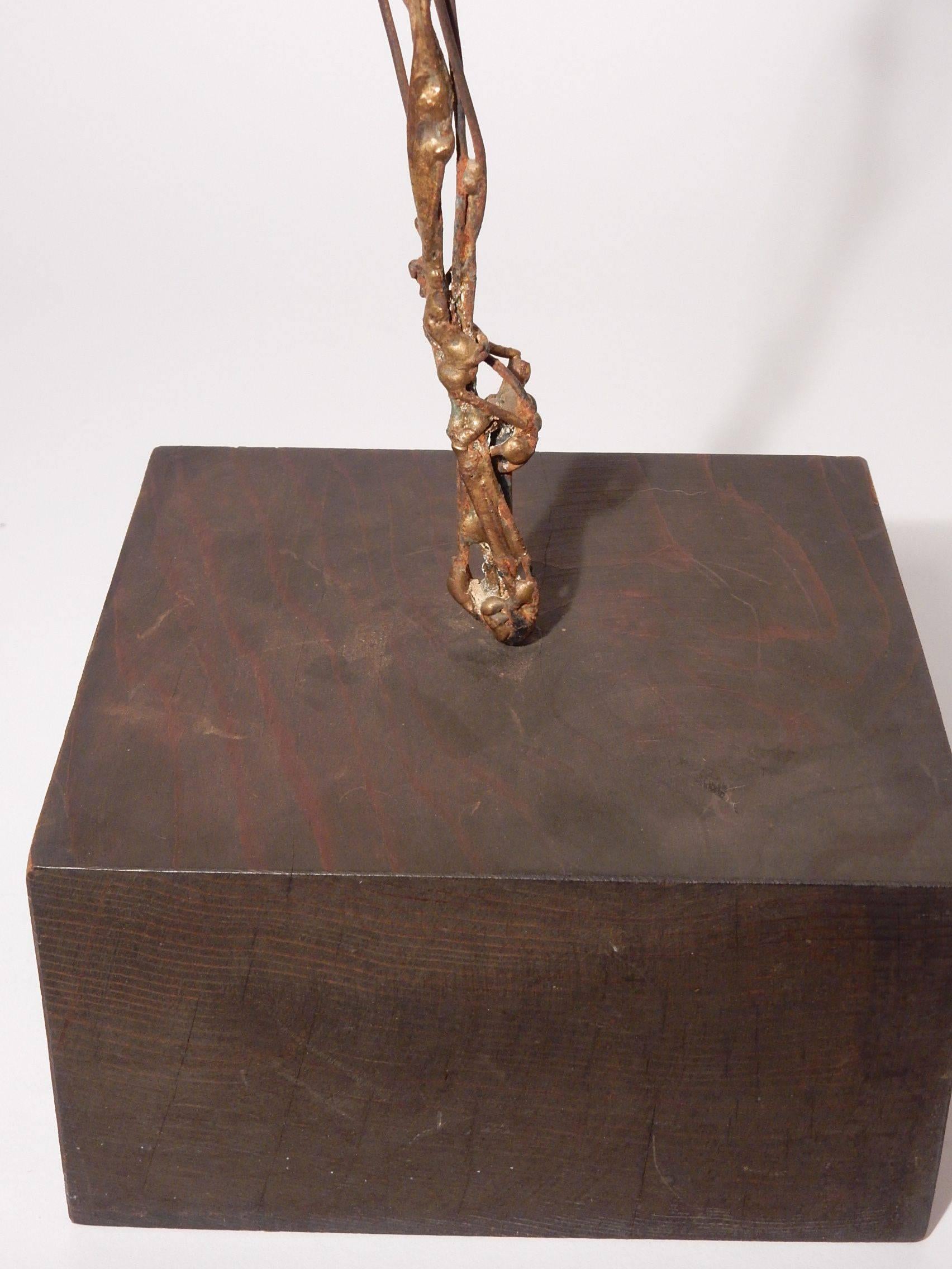 American California Modernist Sculptor Art Piatt Wire and Bronze Abstract Sculpture