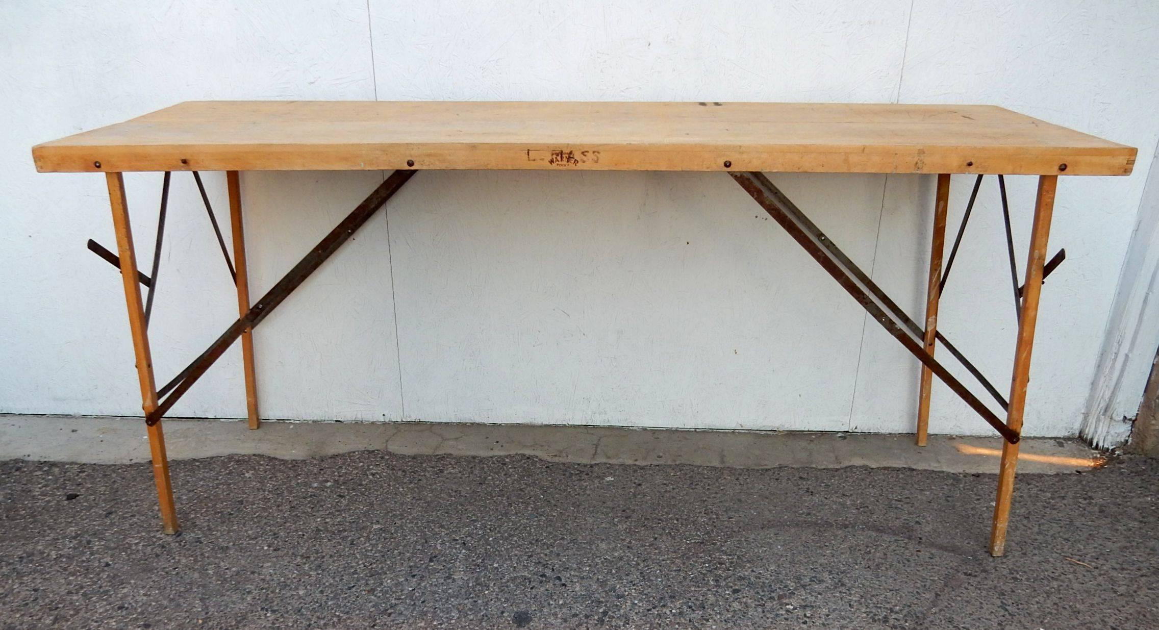 American 1930s Industrial Wallpaper Hangers Folding Table or Desk