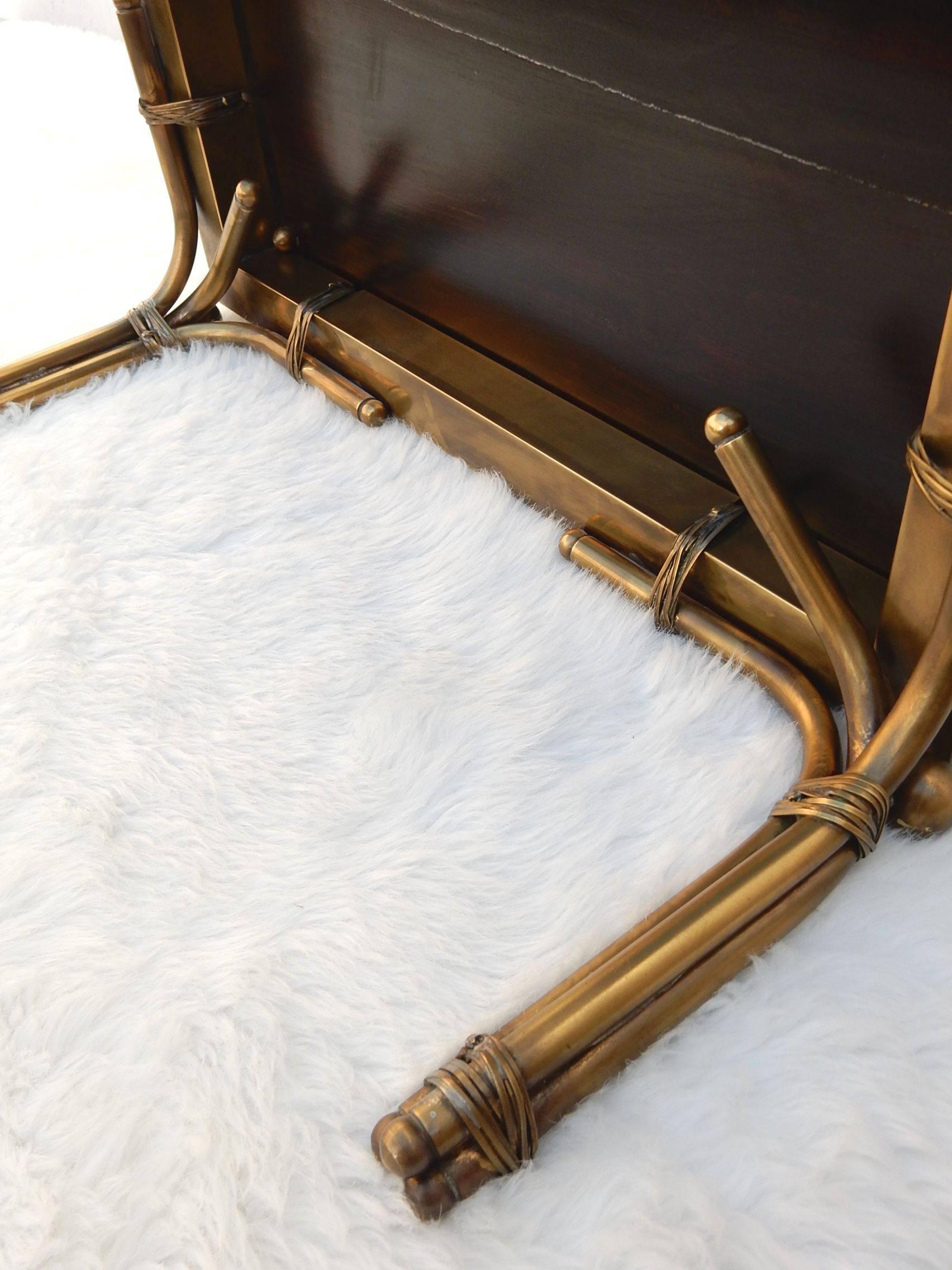 American 1970's Brass Footed Side Table Casket