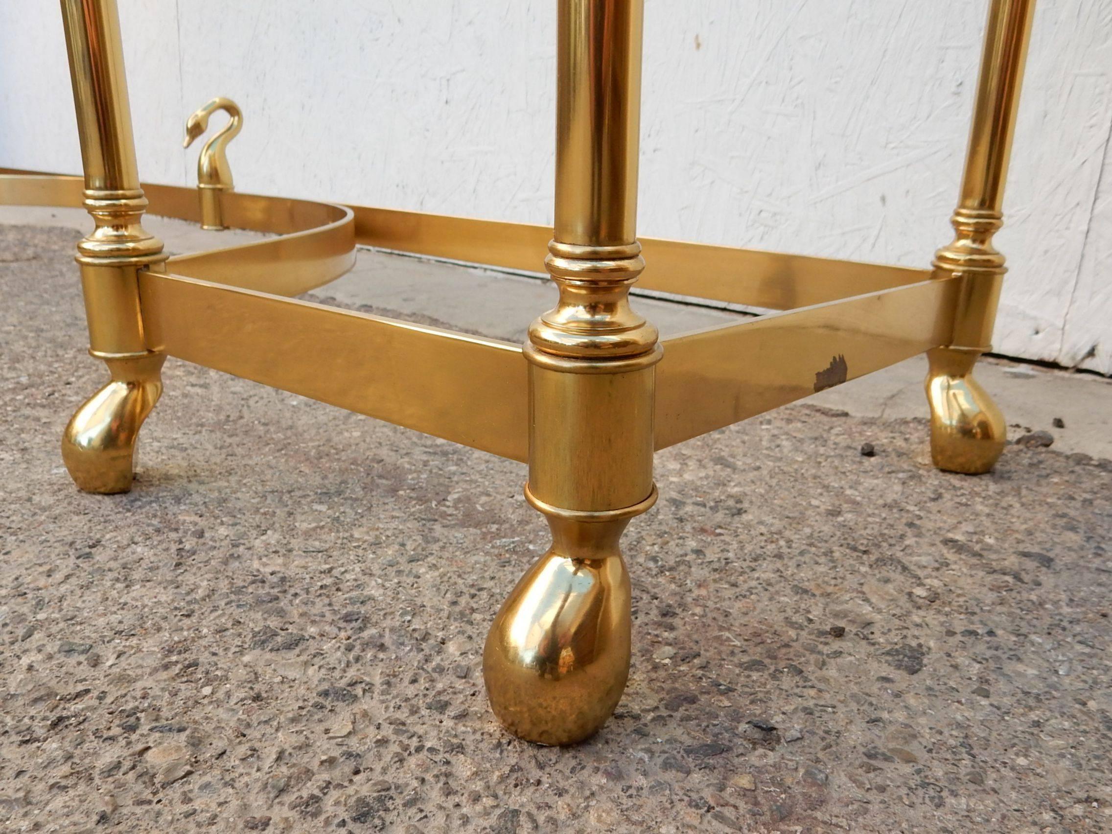 brass swan table