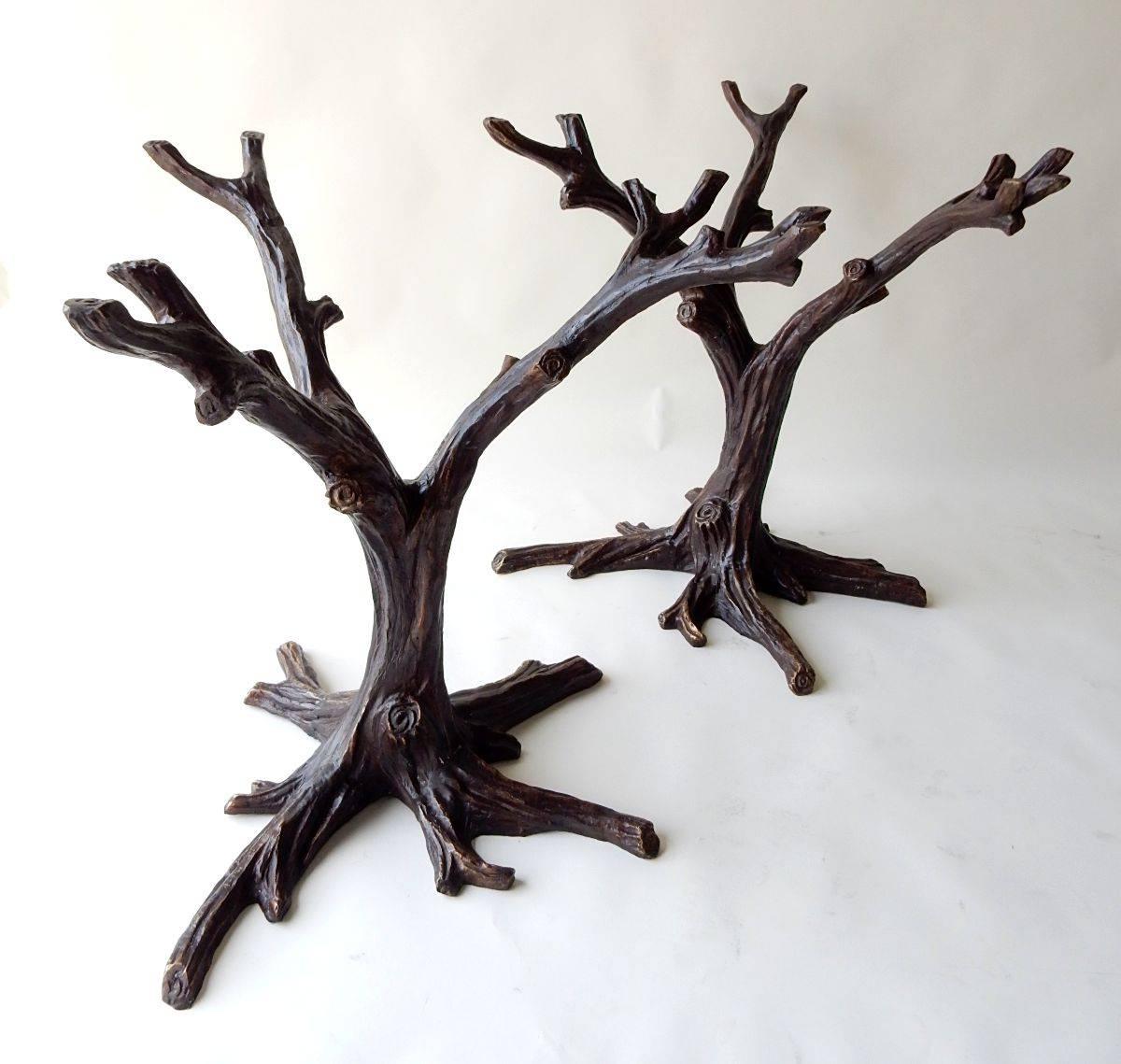 Mid-20th Century French Bronze Tree Sculpture Dining Table Base by J. A. Mercie 1