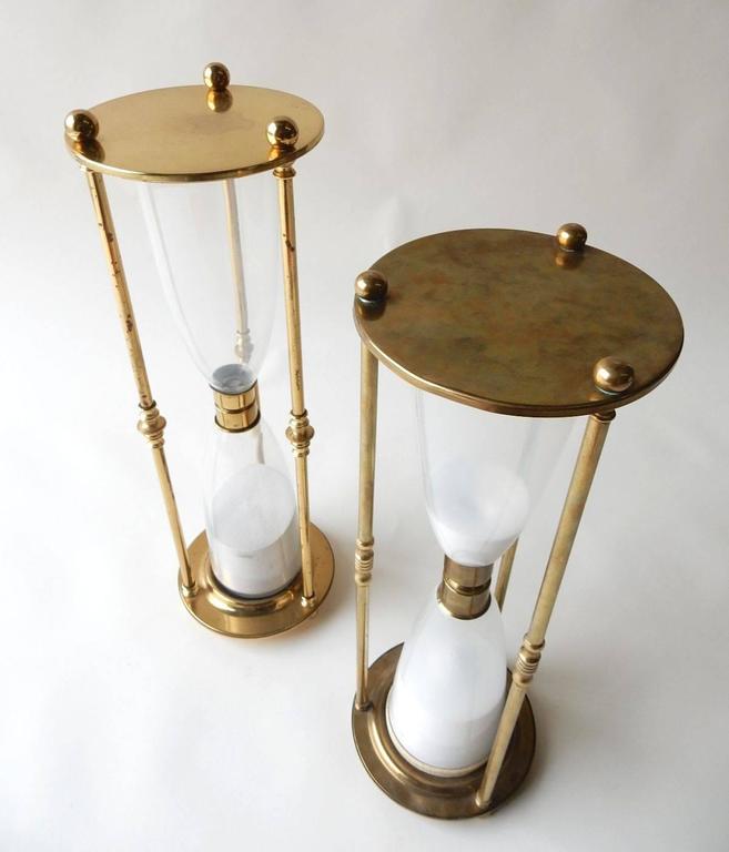 Midcentury Brass Hourglass Drink or Side Tables at 1stDibs