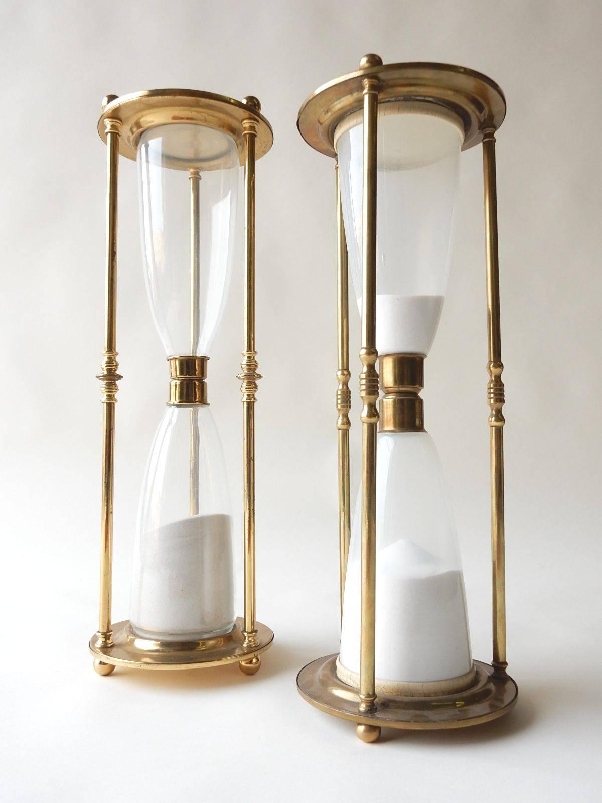 Midcentury Brass Hourglass Drink or Side Tables In Excellent Condition In Las Vegas, NV