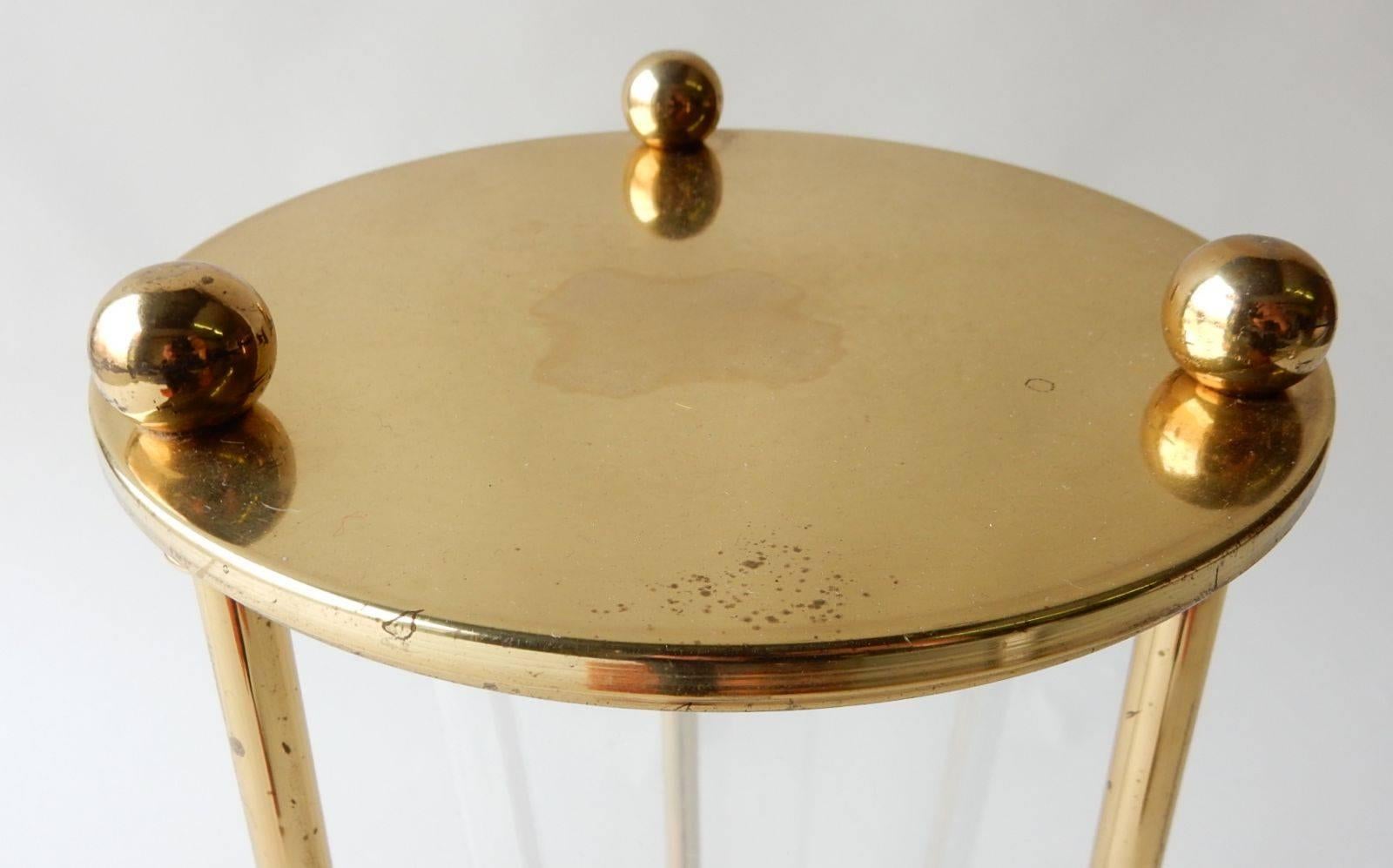 Unknown Midcentury Brass Hourglass Drink or Side Tables