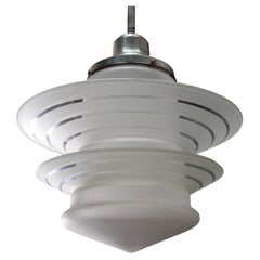 Art Deco UFO Saturn Ring Pendant Lamp Chandelier 1950's