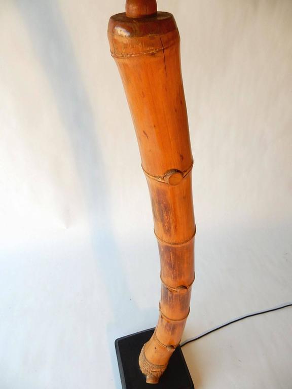 Chinoiserie Natural Bamboo Pole Floor Lamp, circa 1950s For Sale at 1stDibs
