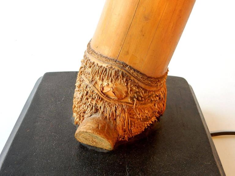 Chinoiserie Natural Bamboo Pole Floor Lamp, circa 1950s For Sale at 1stDibs