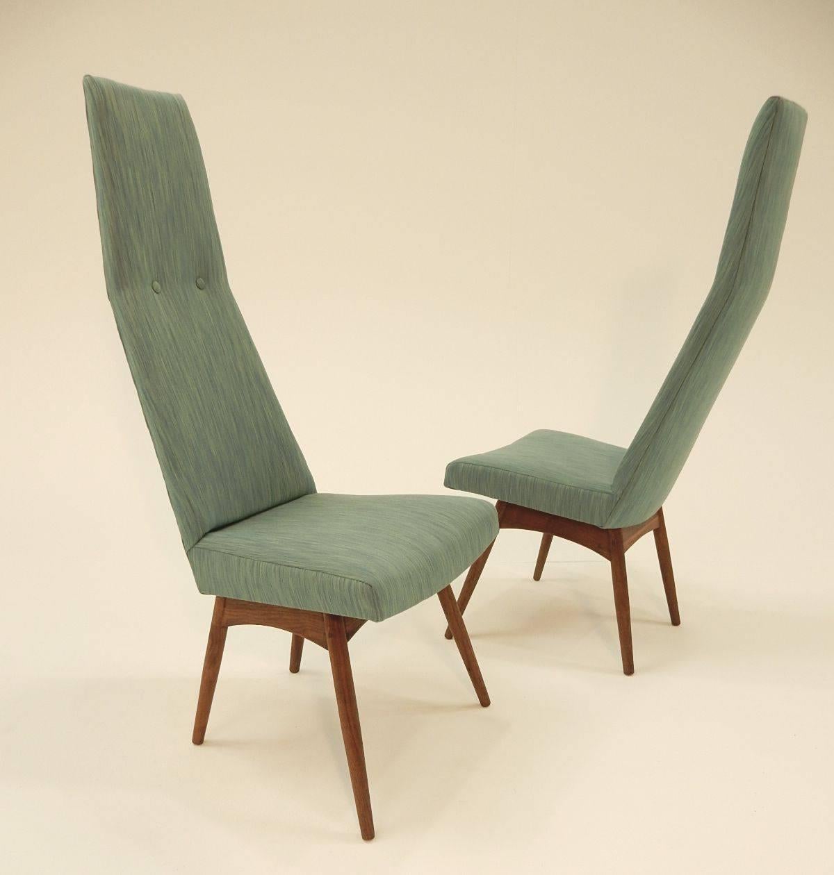 mid century high back dining chairs