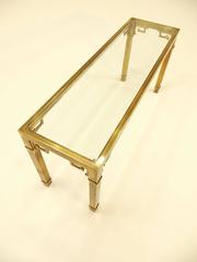 1970s Mastercraft Furniture Brass Greek Key Console Table