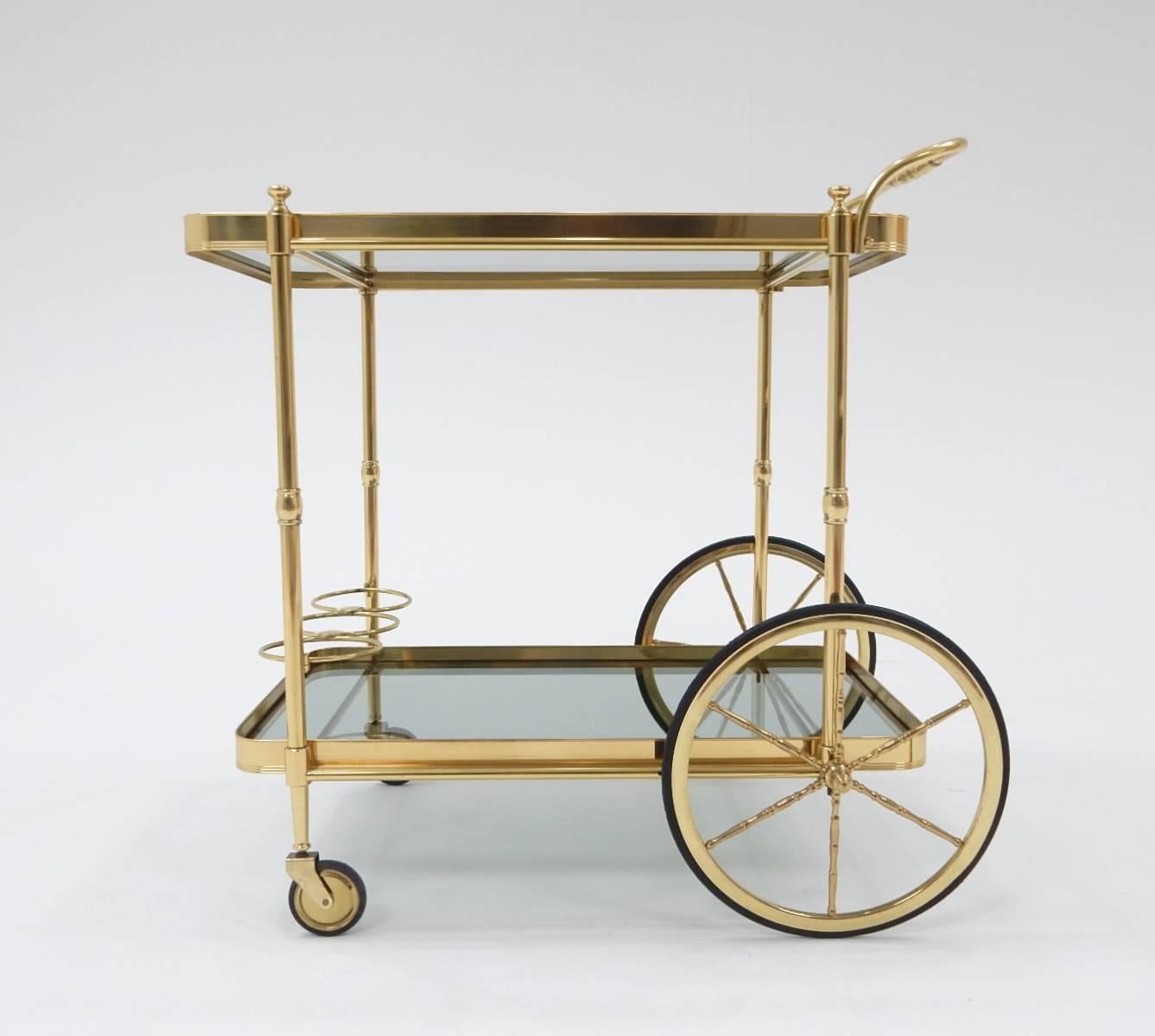 This is a gorgeous Maison Jansen serving cart circa 1960 marked 