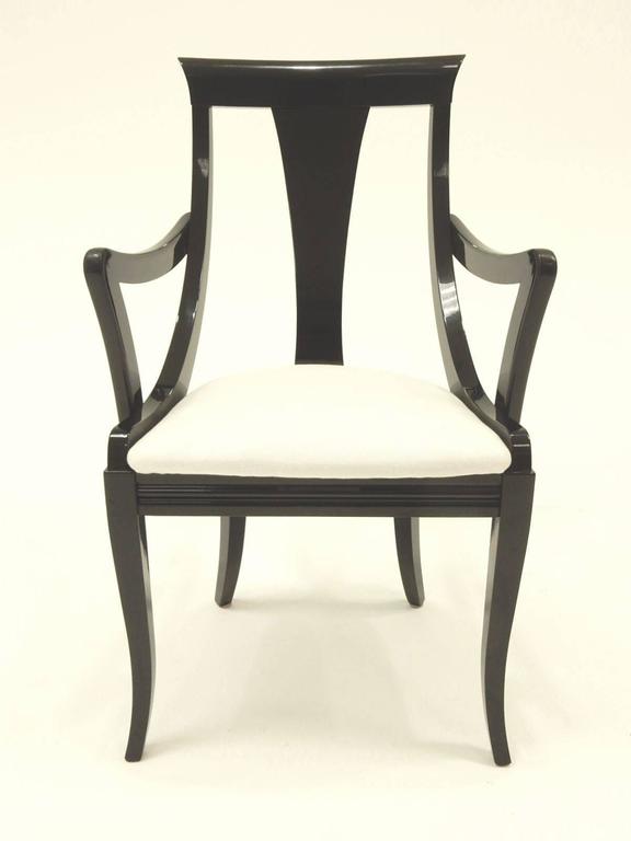 Sculptural Black Lacquer Dining Chairs By Pietro Costantini Made In Hollywood Regency Sculptural Black Lacquer Dining Chairs By Pietro Costantini Made In Italy For