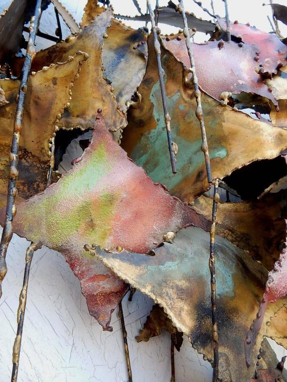 MidCentury Abstract Metal Art Wall Sculpture Attributed to Silas