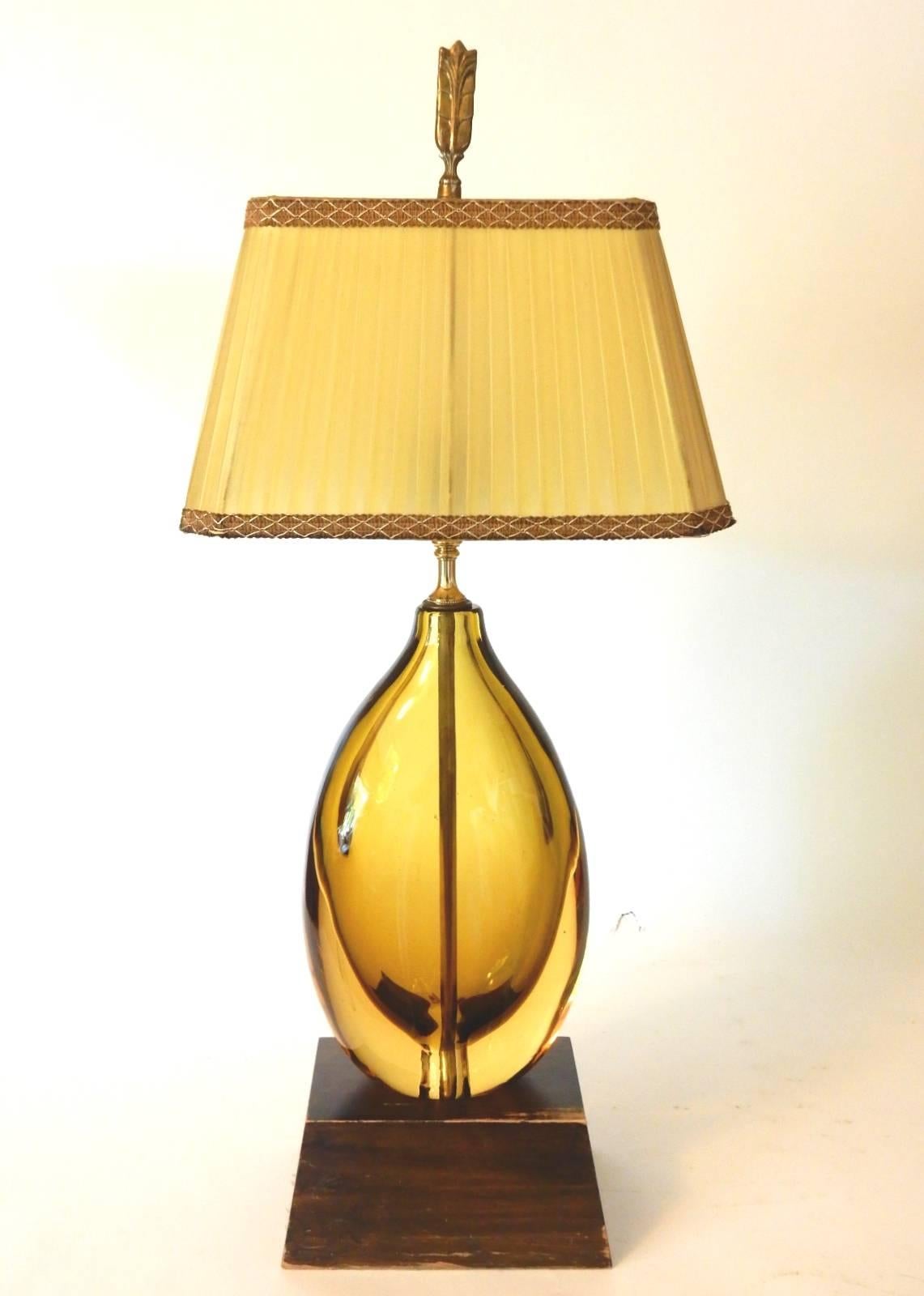 Flavio Poli Murano Art Glass Vase Lamp, circa 1950 In Excellent Condition In Las Vegas, NV