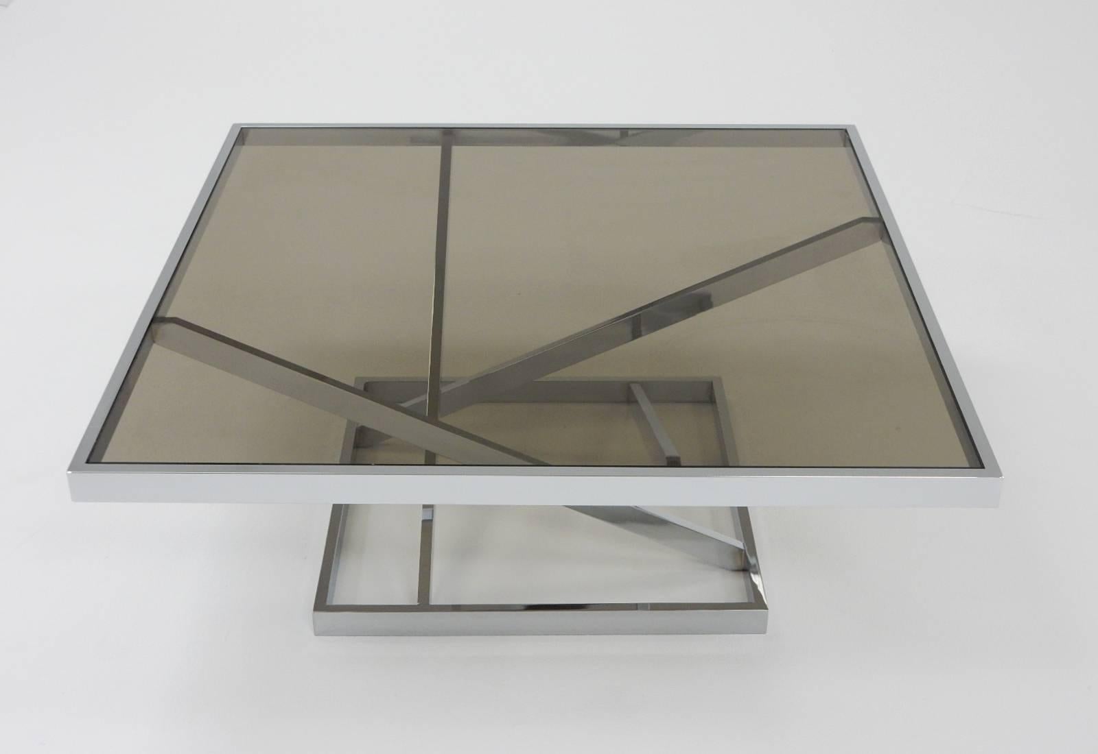 Late 20th Century 1970s Architectural Chrome Coffee Table in the stule of Milo Baughman by DIA