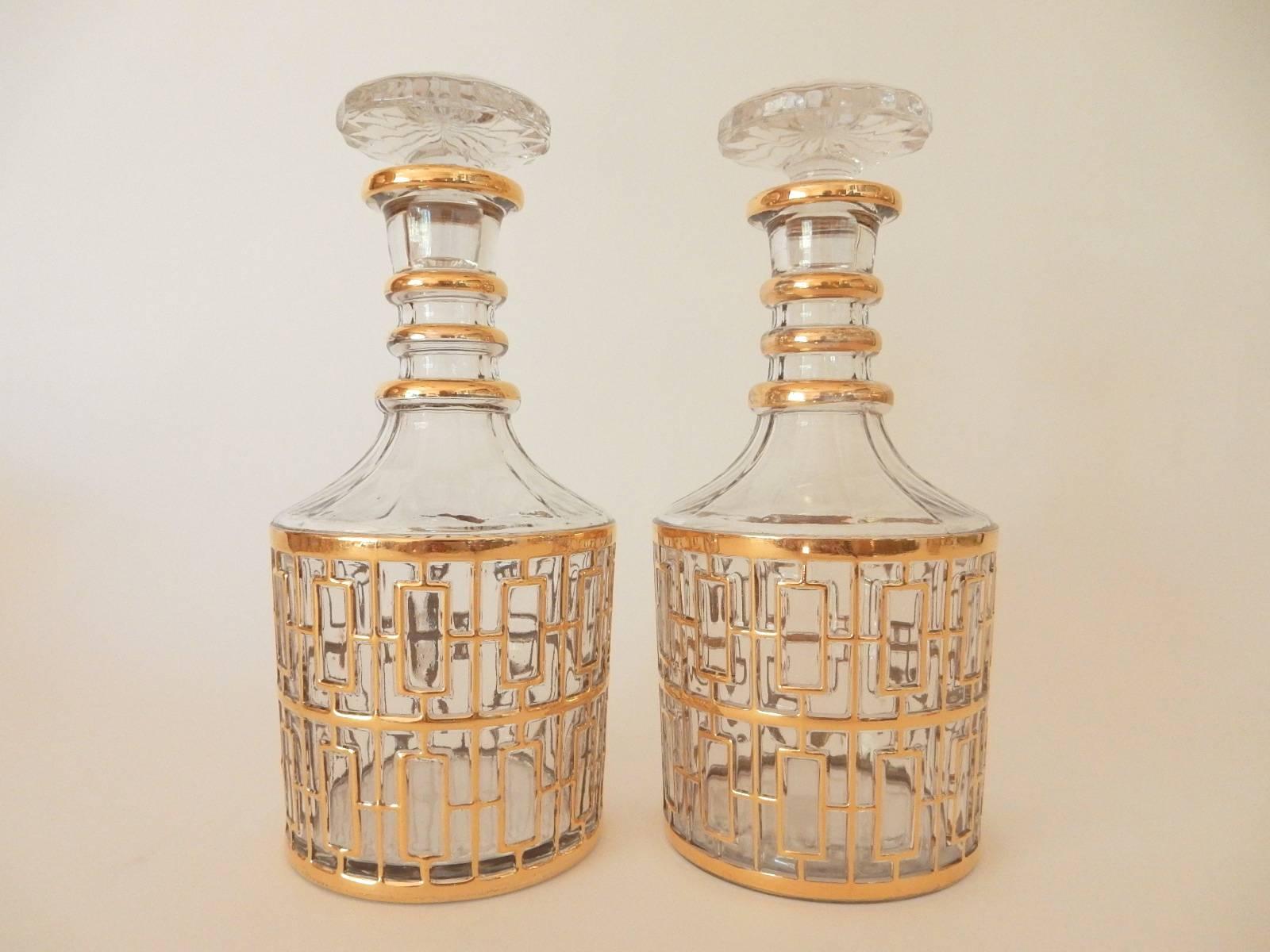 Mid-20th Century 1960s Imperial Glass 24-Karat Shoji 17-Piece Vintage Barware Set Mixology