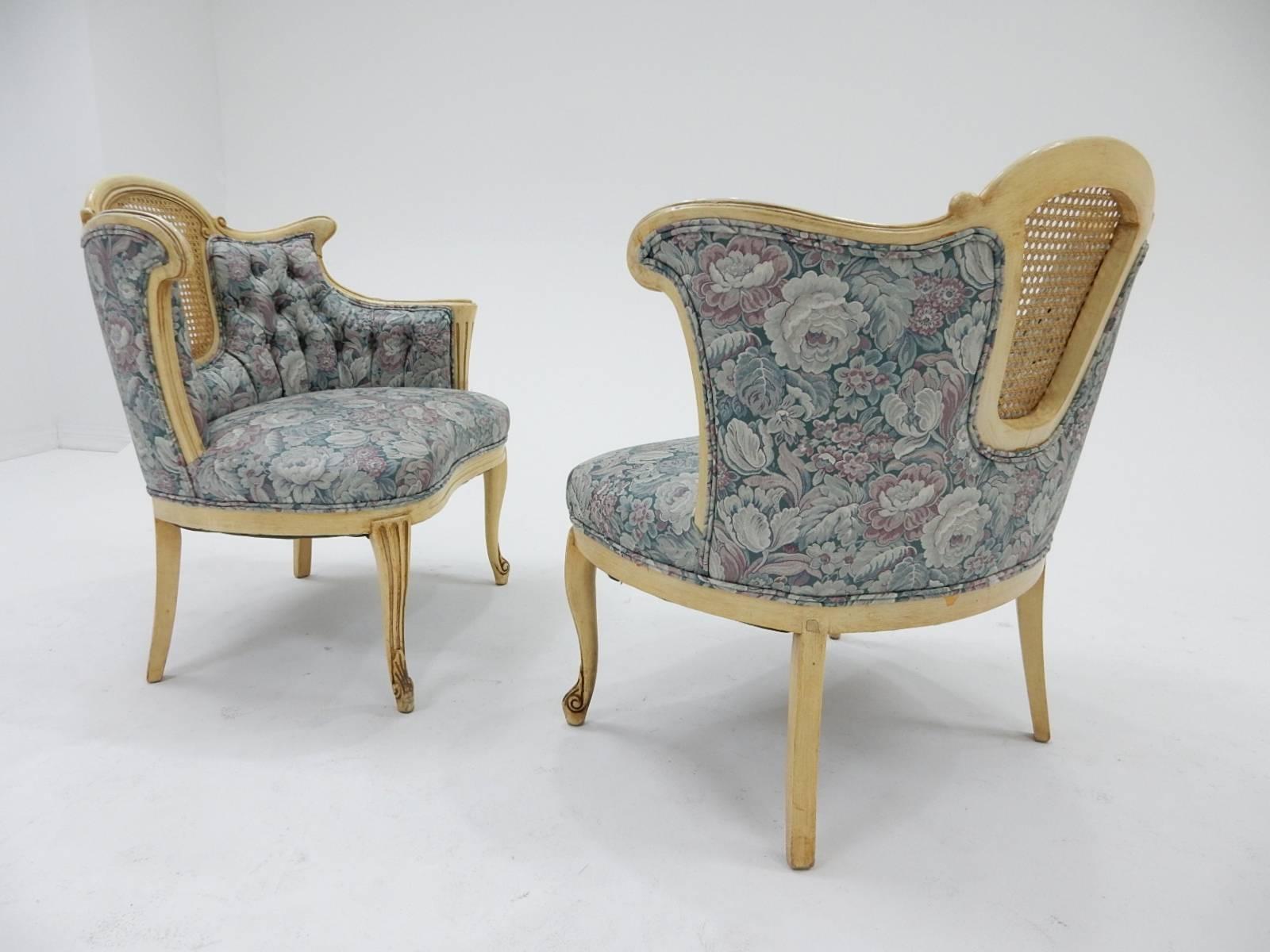 Mid-20th Century Pair of Lounge Chairs in the Manner of Dorothy Draper, circa 1950s