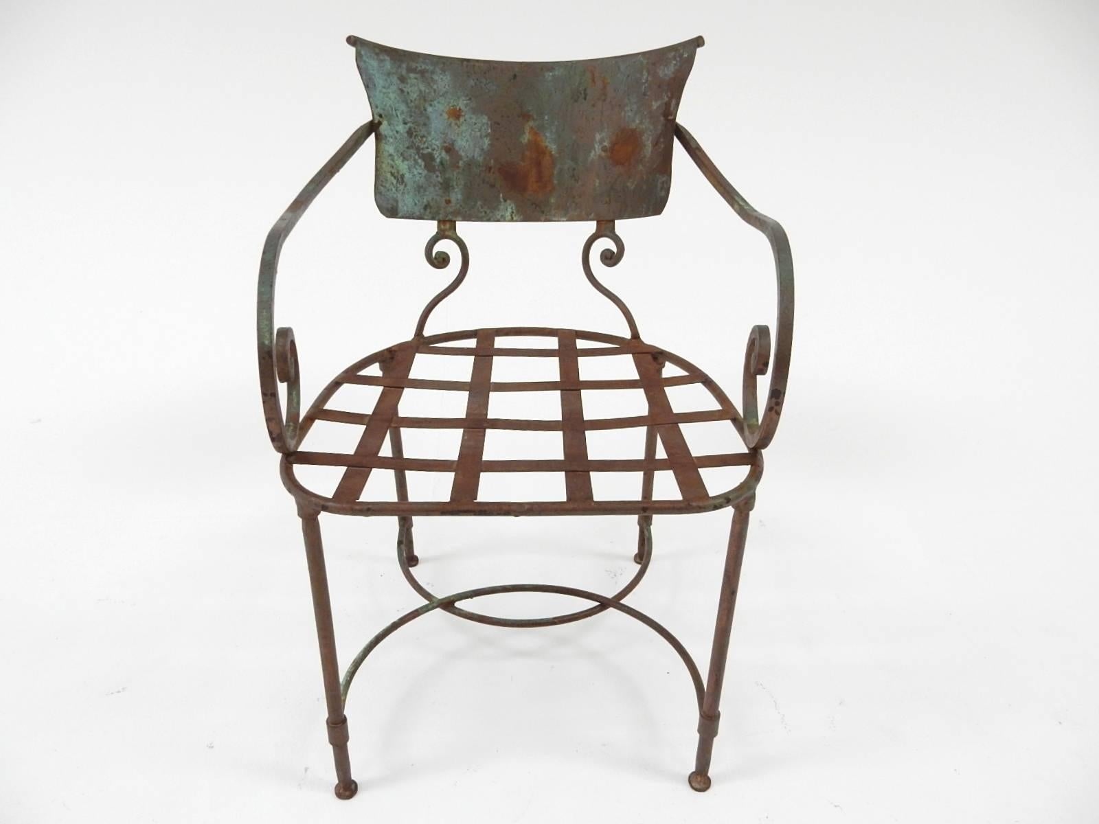 20th Century French Art Nouveau Sculptural Iron Garden Patio Chairs