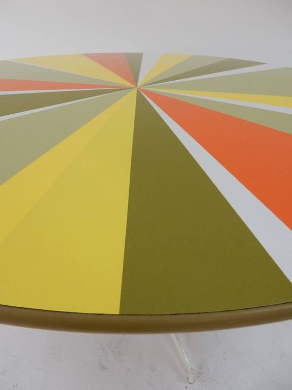 MidCentury Modern 1960s PopArt Pinwheel Laminate Dining Table For