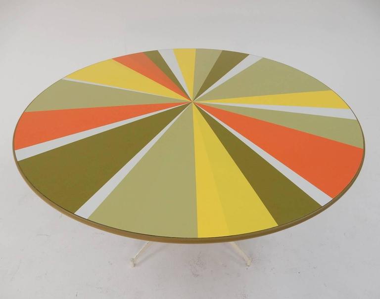 MidCentury Modern 1960s PopArt Pinwheel Laminate Dining Table For