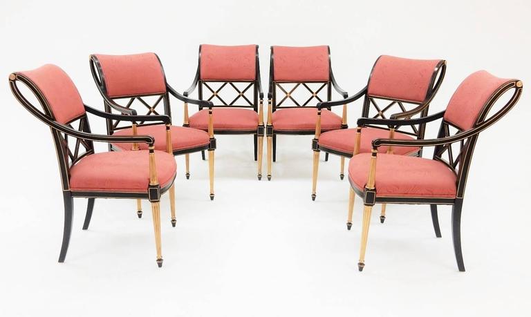 Set Of 12 Dorothy Draper Design For Henredon Regency Dining Chairs