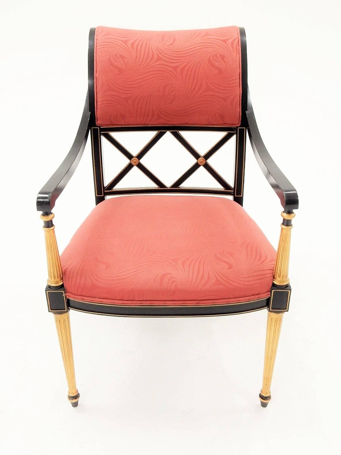 Hollywood Regency Set of 12 Dorothy Draper Design for Henredon Regency Dining Chairs