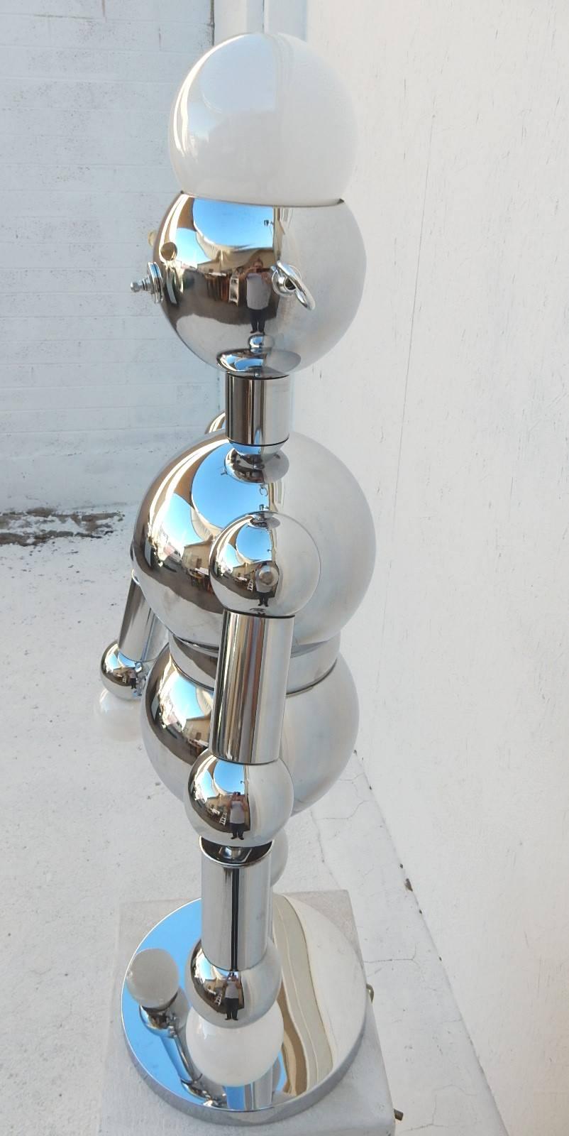Mid Century Modern Chrome Robot Floor Lamp by Torino of Italy 2
