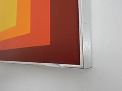 1975 Pintura al óleo cuadrada de bordes duros sobre lienzo, a la manera de Josef Albers