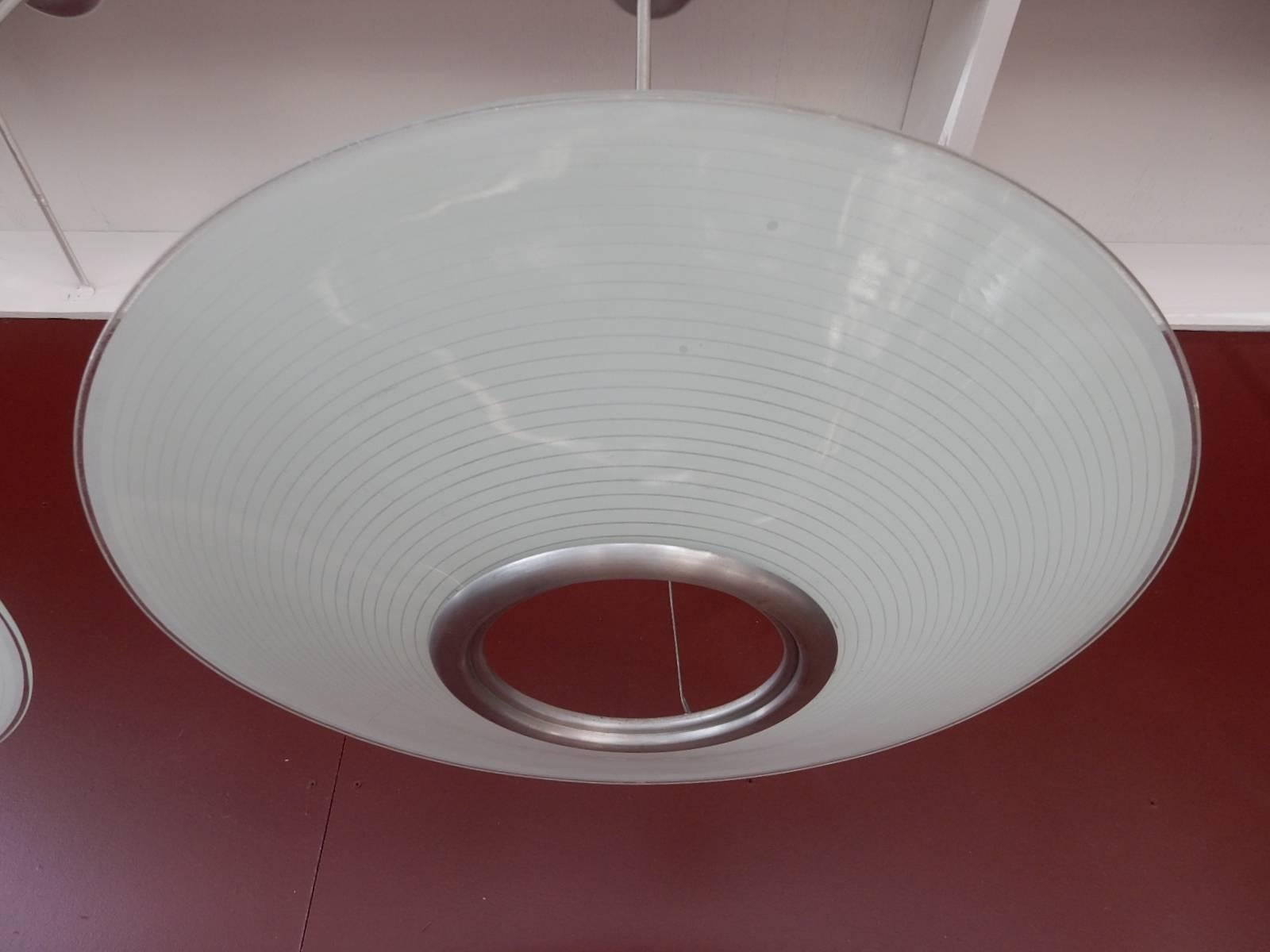 glass saucer pendant light