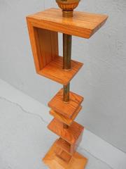 Mid-Century Modern style of James Mont Design Sculptural Oak Floor Lamp