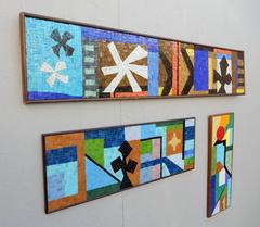 Mid-Century Evelyn Ackerman California Modernism Mosaic Art Sculpture Tryptic
