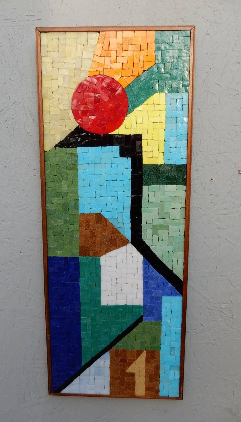 Mid-Century Evelyn Ackerman California Modernism Mosaic Art Sculpture Tryptic In Excellent Condition In Las Vegas, NV