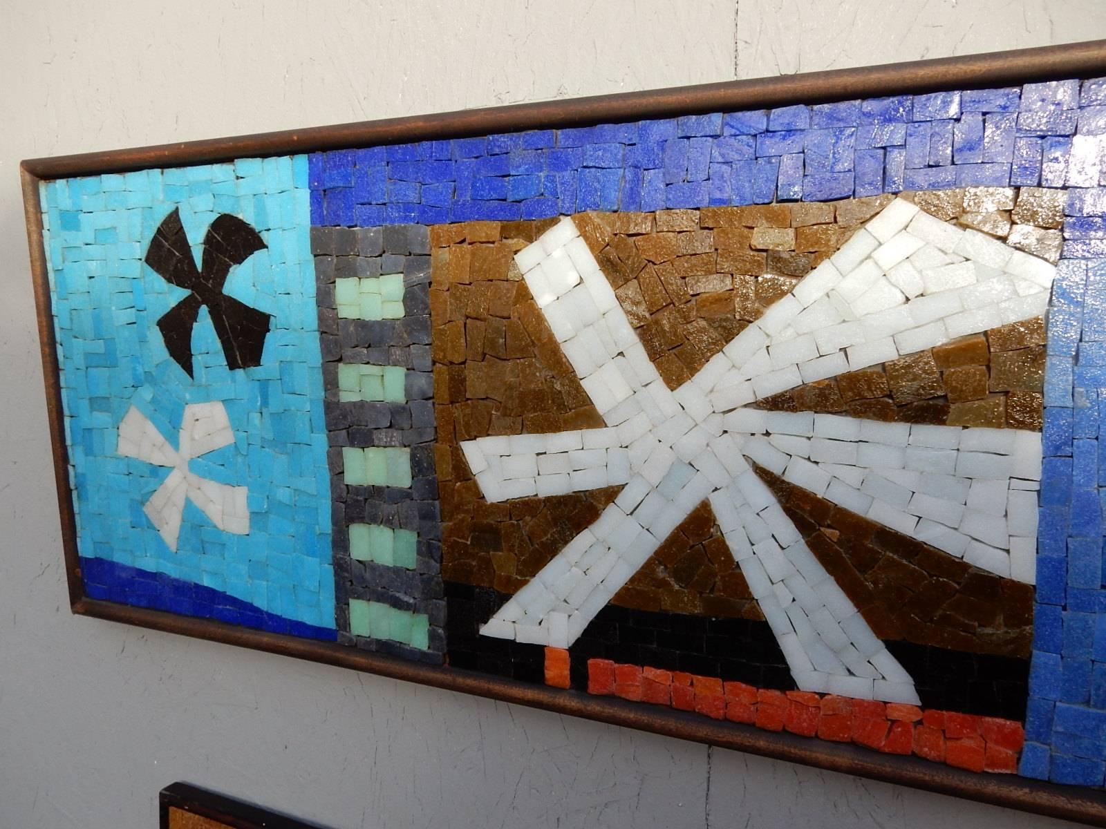 Mid-20th Century Mid-Century Evelyn Ackerman California Modernism Mosaic Art Sculpture Tryptic