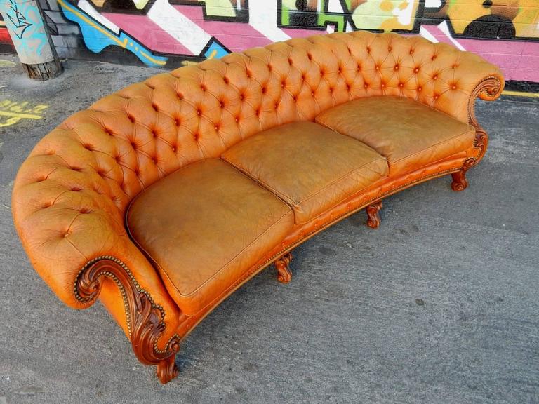 Early 20th Century Victorian Era Tufted Leather Chesterfield Sofa For