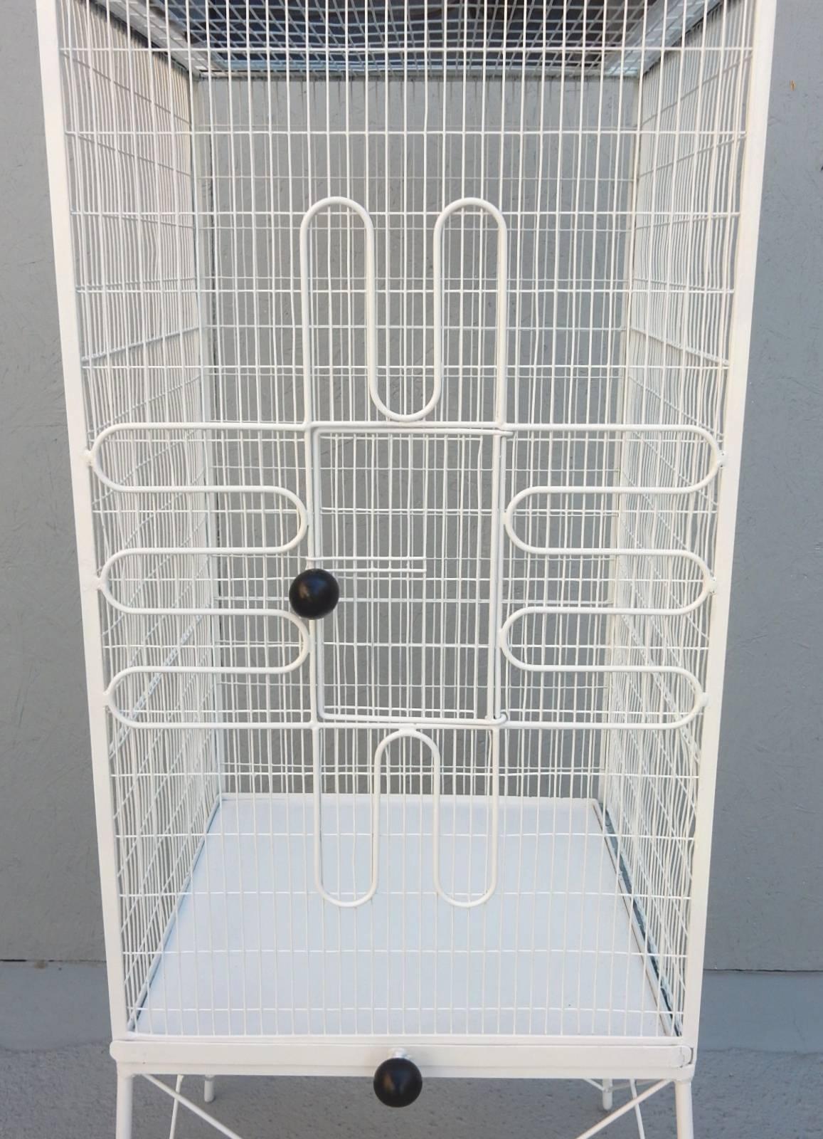 Mid-Century Modern Cage à oiseaux du milieu du siècle dernier conçue par Frederick Weinberg  Lampe en vente