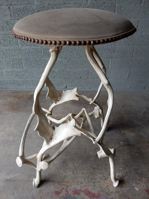 Three Mid Century Arthur Court Design Faux Moose Antler Bar Stools Hollywood Regency Three Mid Century Arthur Court Design Faux Moose Antler Bar Stools For