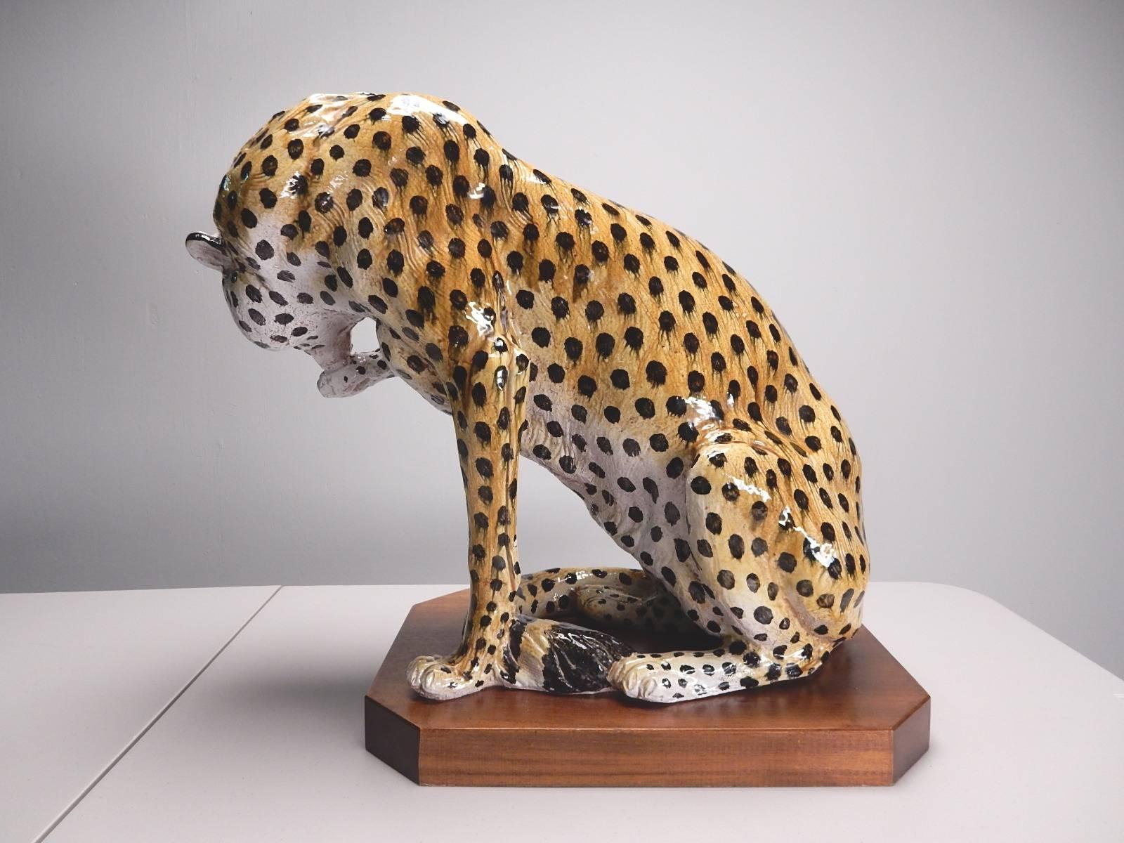 ceramic cheetah statue