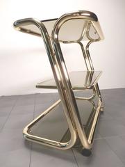 Italienischer servierwagen aus rohrförmigem messing aus der mitte des jahrhunderts von Morex