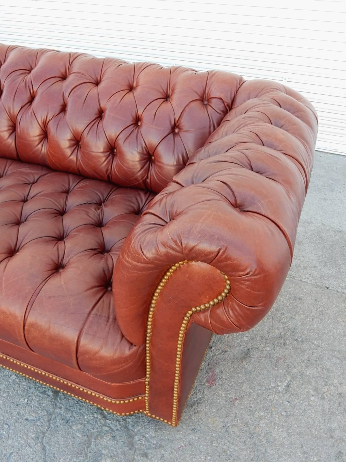 distressed leather chesterfield sofa
