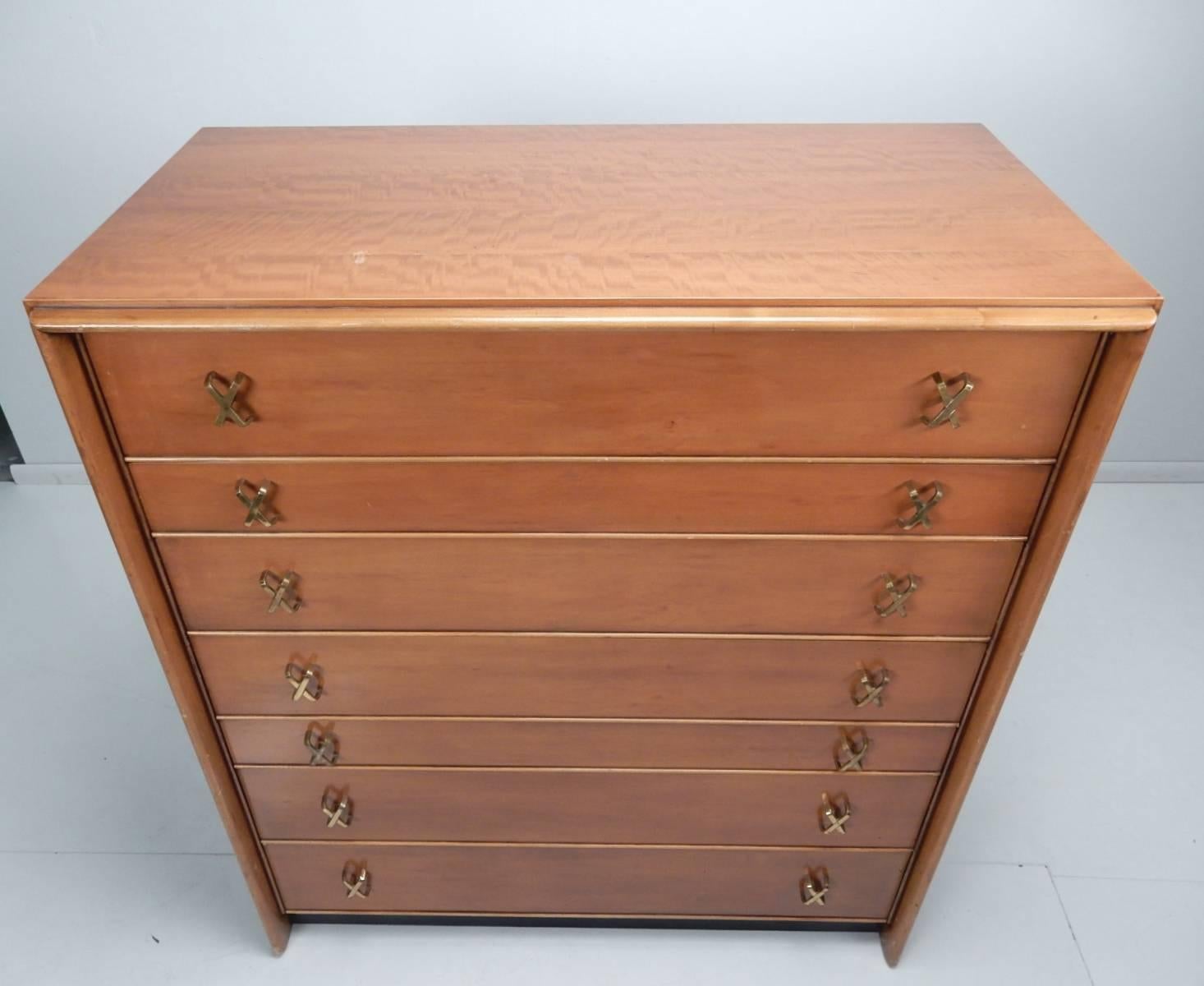 Mid-20th Century Original Paul Frankl Design for Johnson Furniture Seven-Drawer Chest