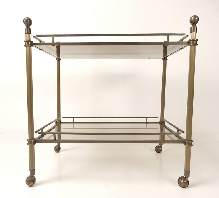 Rare Charles Hollis Jones Bronze Bar Cart Classic Model 42LG For Sale