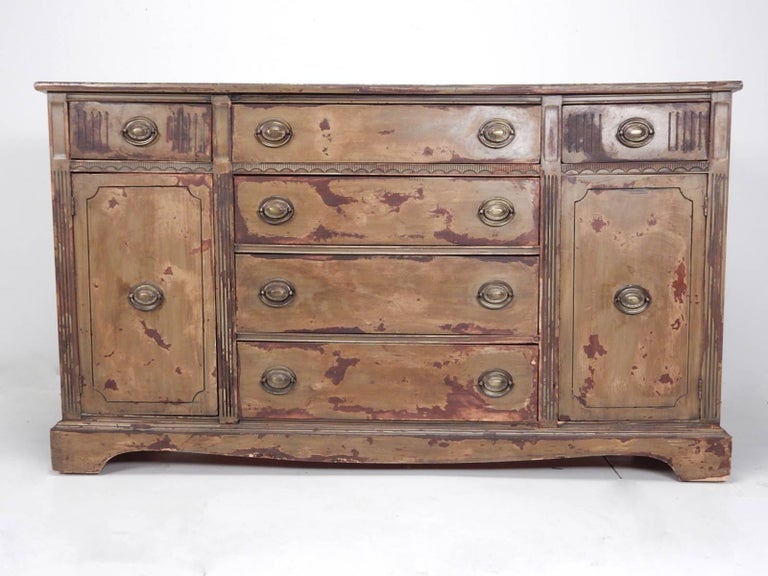 Antique Painted Primitive Buffet Chest By Duncan Phyfe For Sale At