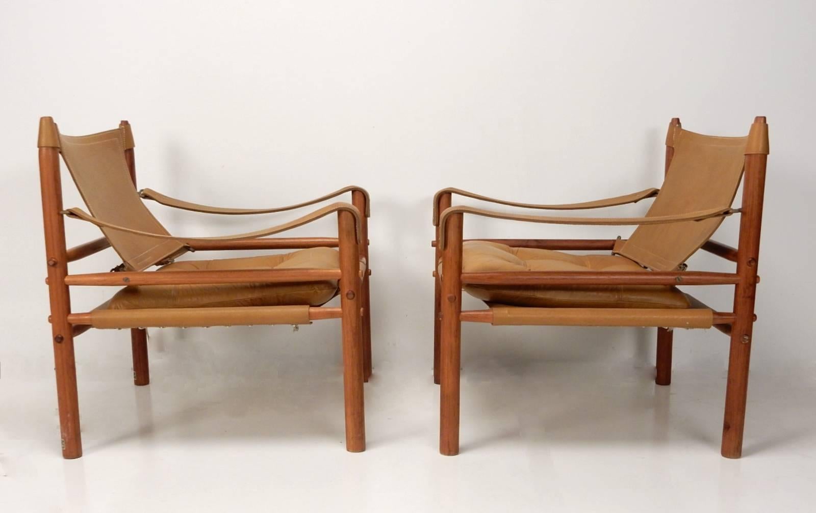 Mid-Century Arne Norell Rosewood Sirocco Safari Lounge Chairs In Good Condition In Las Vegas, NV