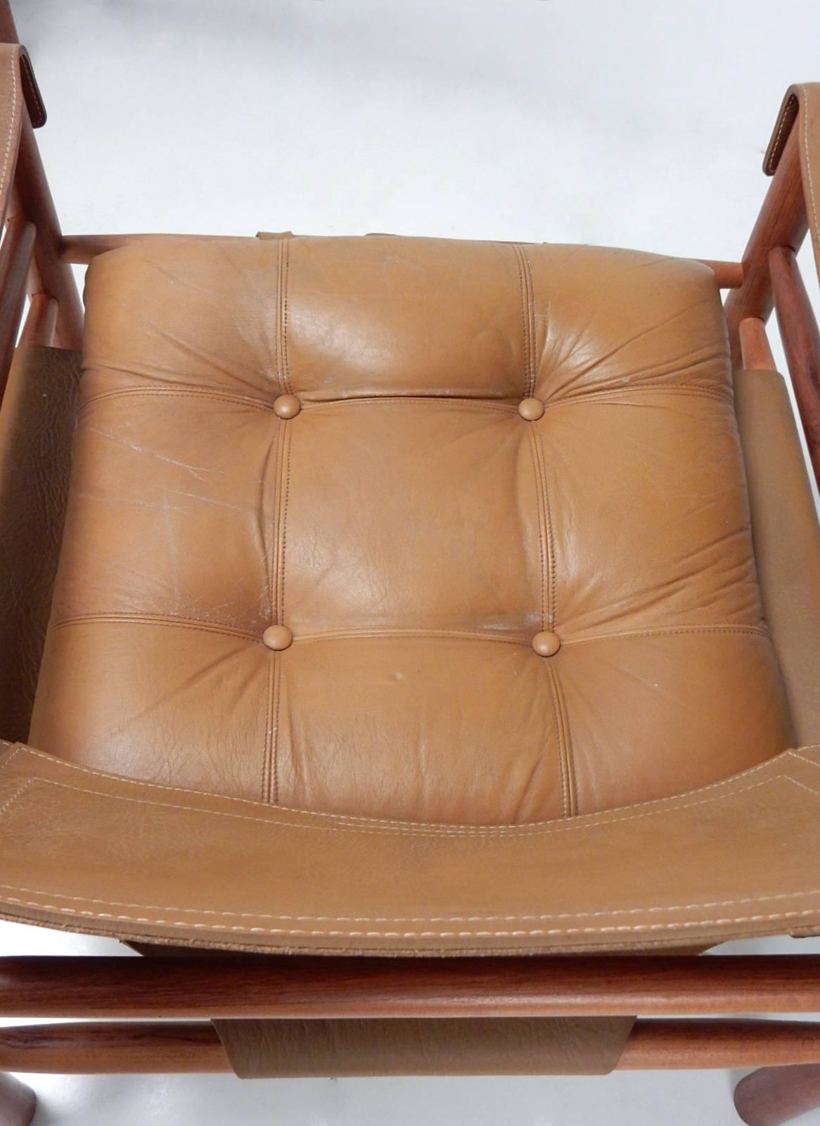 Mid-Century Arne Norell Rosewood Sirocco Safari Lounge Chairs 1
