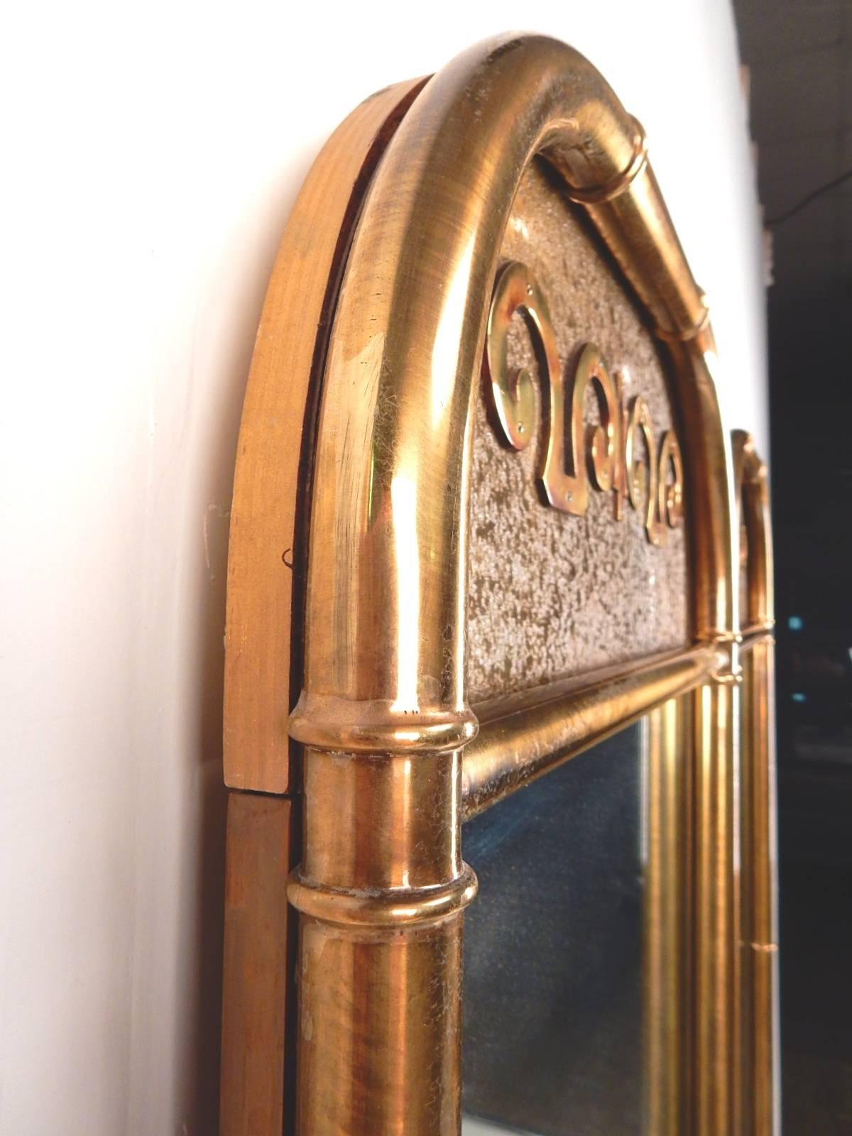 Brass Faux Bamboo Hall Mirror Pair by Designer William Doezema for Mastercraft In Good Condition In Las Vegas, NV