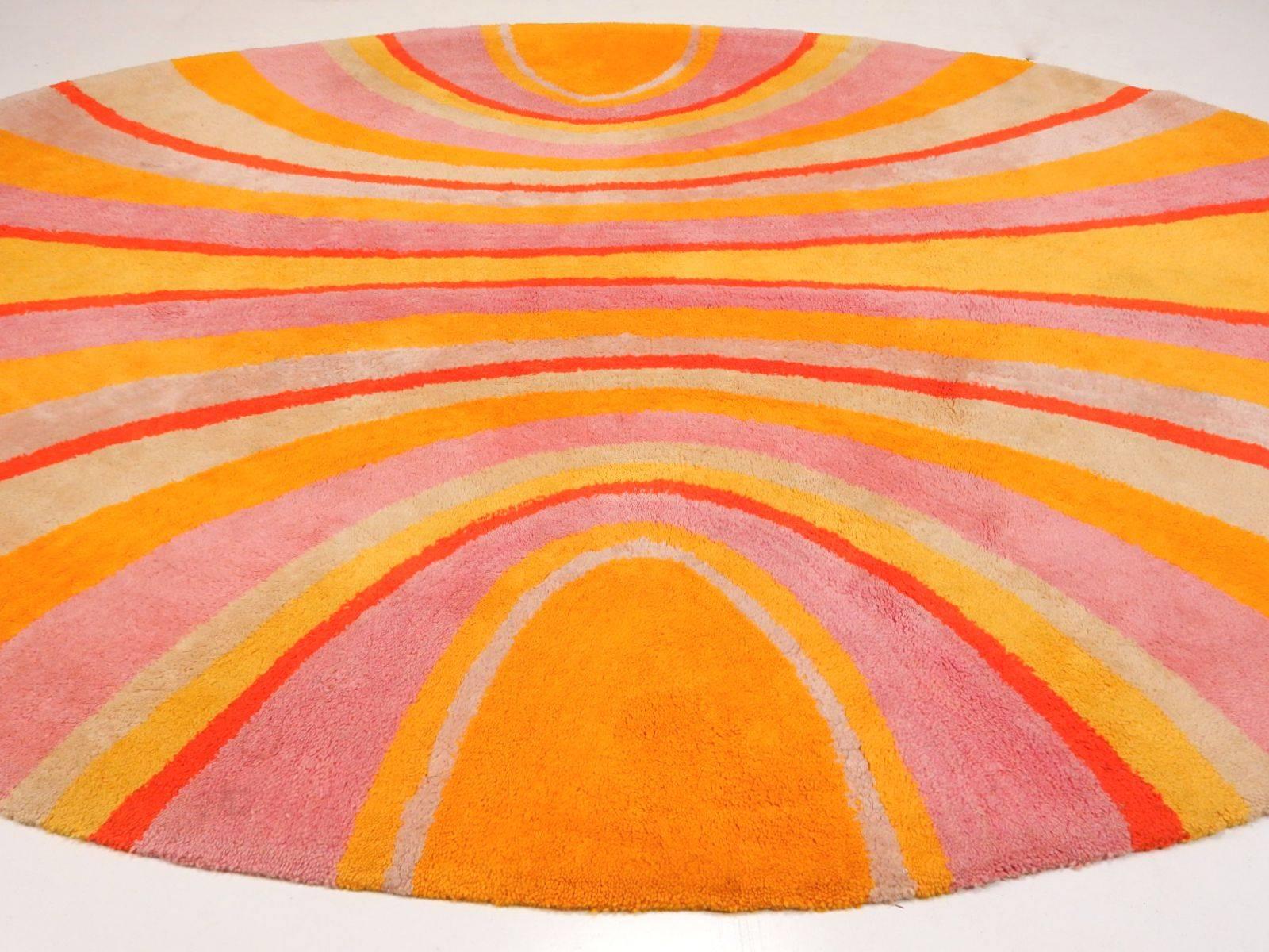 1970s V'Soske Studios Psychedelic Pop Art Rug in Manner of Verner Panton 1