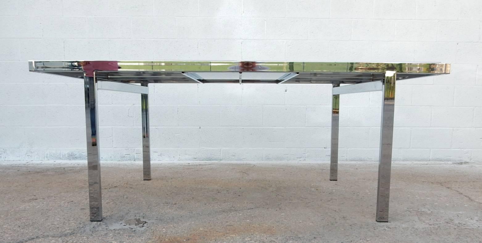 1970s Pierre Cardin Chrome Dining Table with Eight Chairs 1
