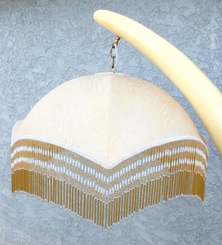 Pair of Art Deco Faux Elephant Tusk Floor Lamps For Sale at 1stDibs