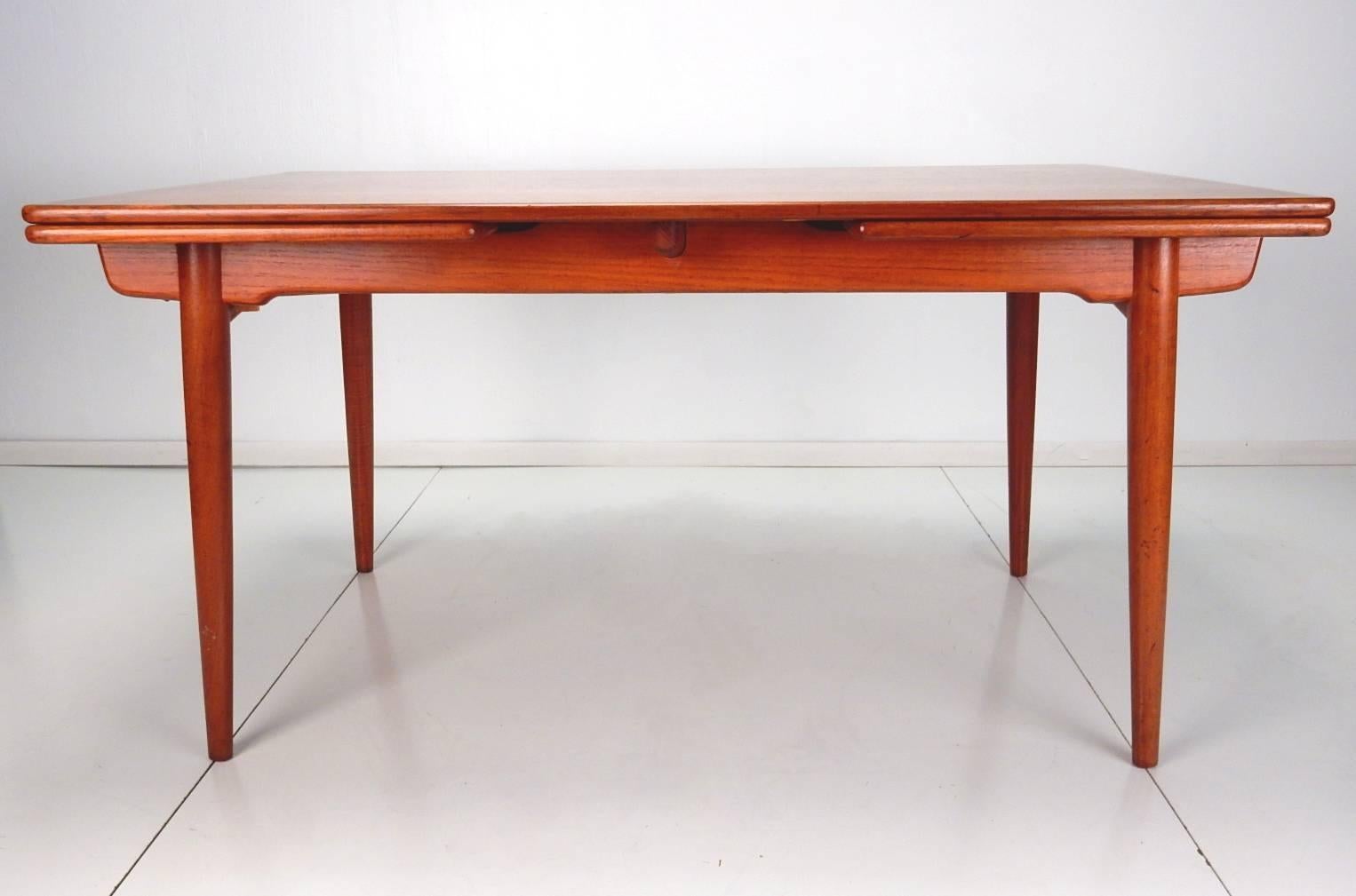Mid-Century Modern Hans Wegner for Andreas Tuck Teak Dining Table Mod. AT-312 Danish Modern, 1950s