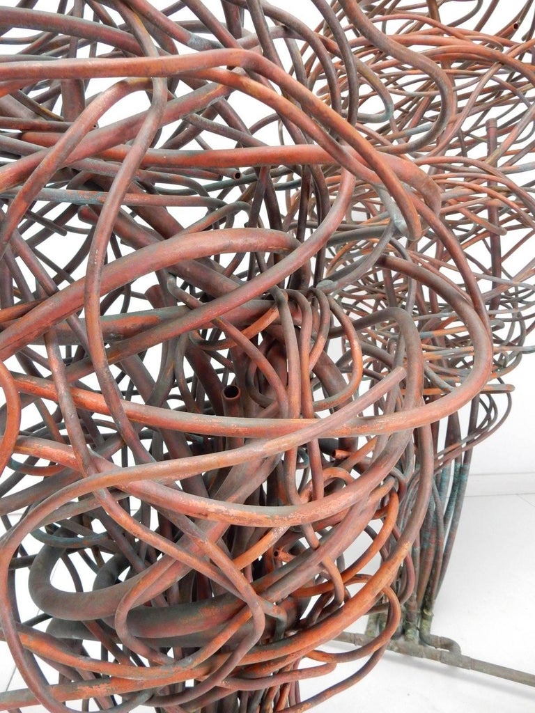 California Craftsman Architectural Abstract Copper Water Fountain Art