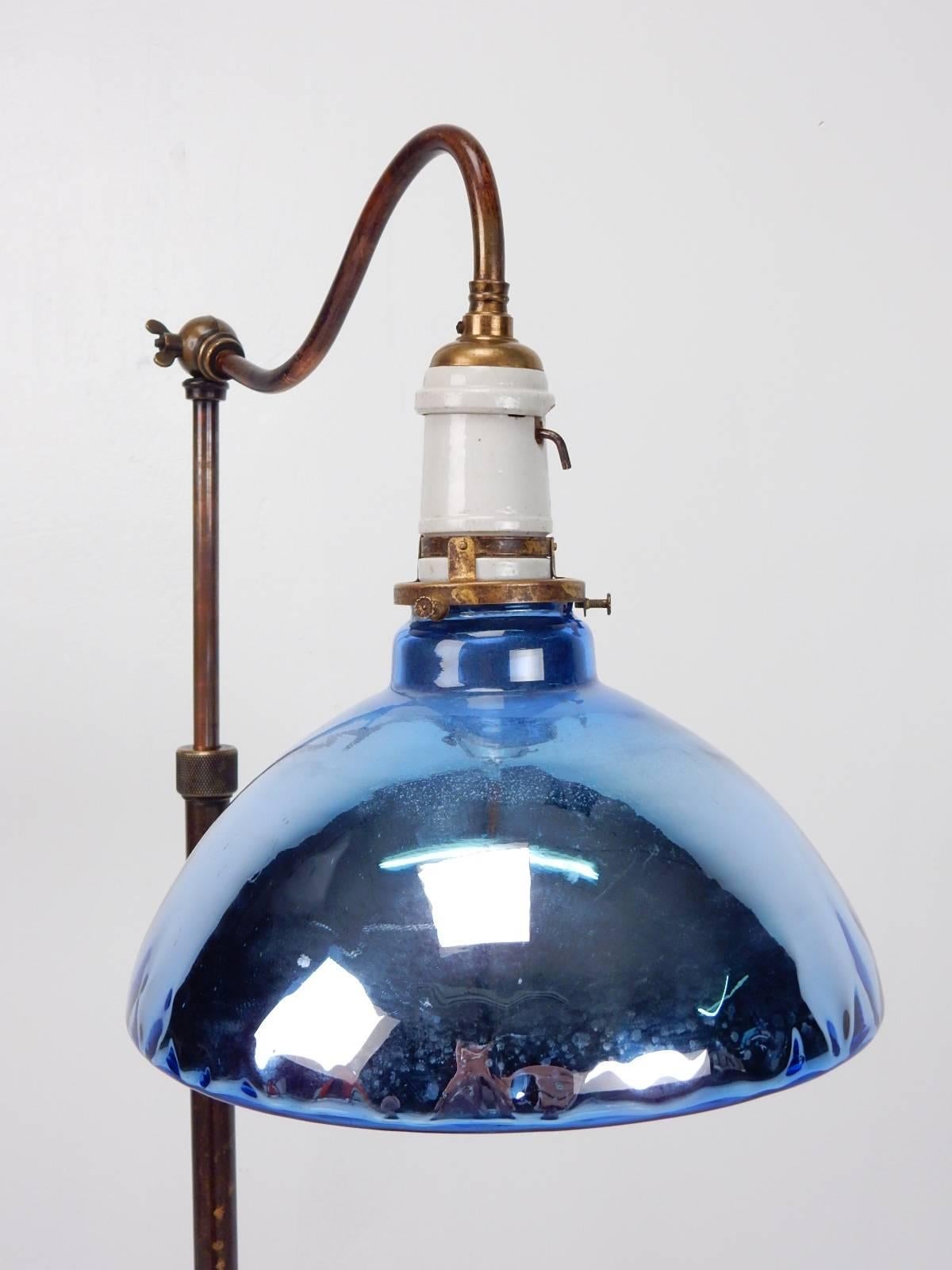 Early 1900s Machine Age Industrial Adjustable Floor Lamp 1